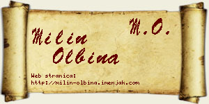 Milin Olbina vizit kartica